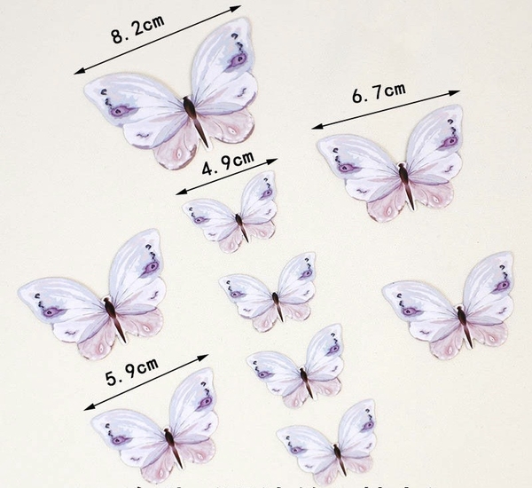 10 set bướm giấy mẫu mới (10 bướm/set)-màu TÍM HỒNG NHẠT.