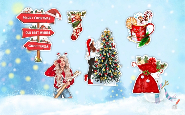 10 Set giấy NOEL CÔ GÁI-CT4416.