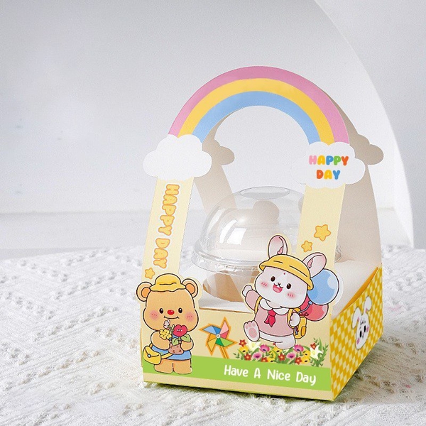Set 10 hộp giấy gấu kute (gồm vỏ giấy  và cốc).