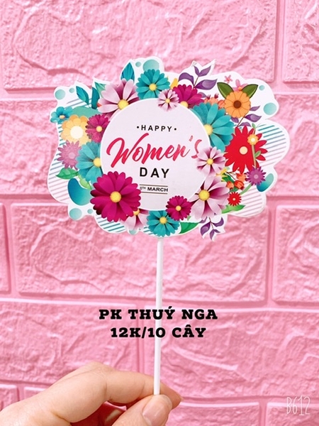CAM-Set 10 cây cắm women's day (bông hoa)  (mua 1 tặng 1)
