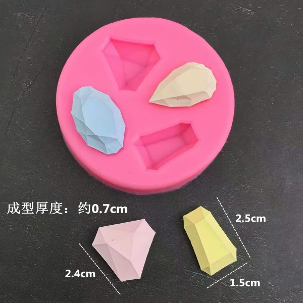 Khuôn silicon hình KIM CƯƠNG- 4 viên (có viên hình giọt nước).