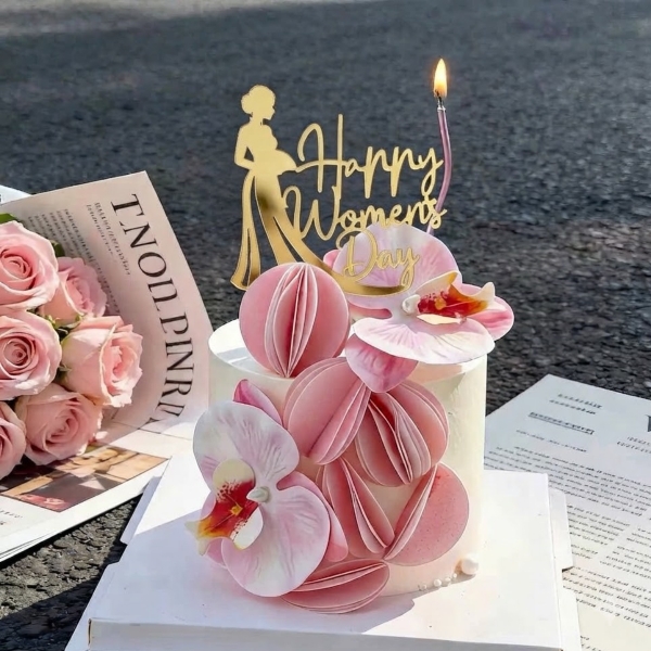 Set 10 mica Women's day và cô gái mặc áo dài -HỒNG.