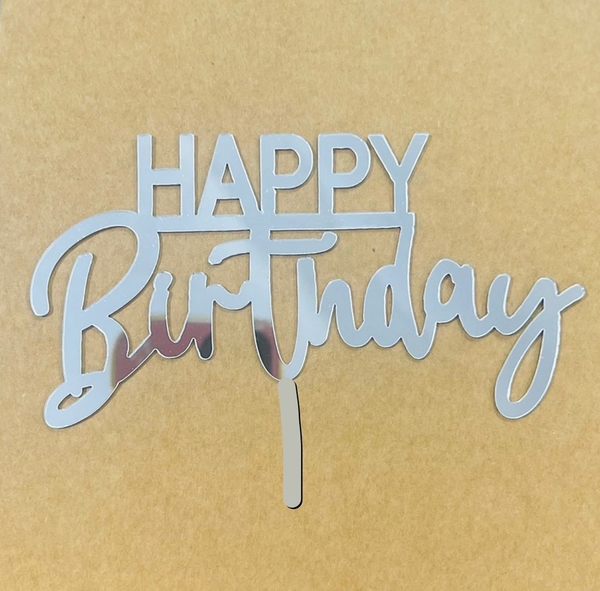 Set 10 mica HPBD (gạch chân dưới chữ happy)-BẠC.