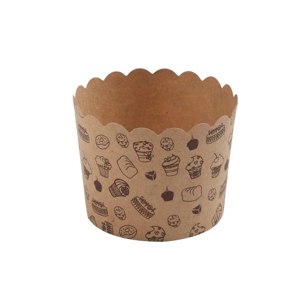 Set 50 cốc cupcake -NÂU (kt 7x5.5x6cm) (hoạ tiết bánh).
