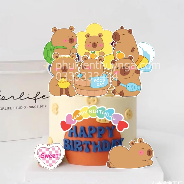 Combo 2 set giấy-Capybara mẫu 3 (có cổng HPBD sắc màu).