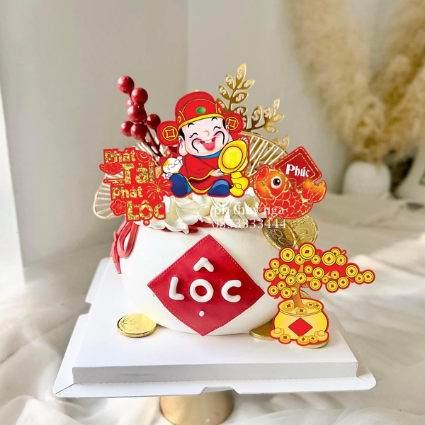 Combo 2 set giấy TẾT ép nhũ - thần tài + cá chép + cây tiền.