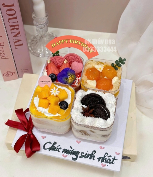 Set 60 bảng giấy-HPBD (happy birthday) sắc màu hình vòng cung.