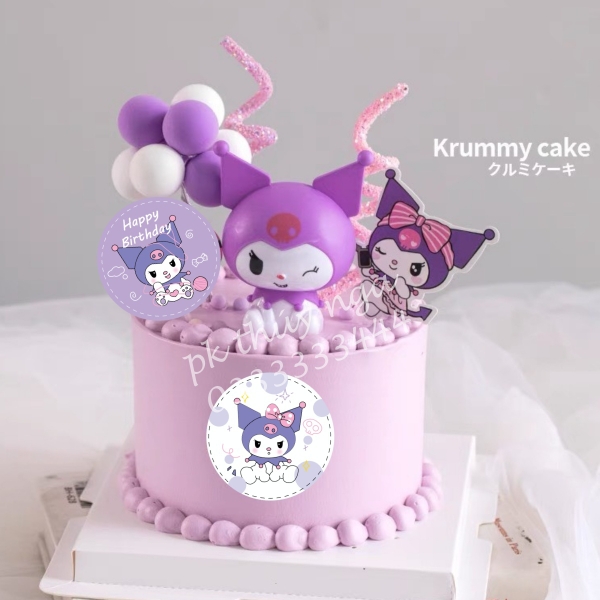 Combo 12 thẻ giấy tròn Mèo Kuromi.