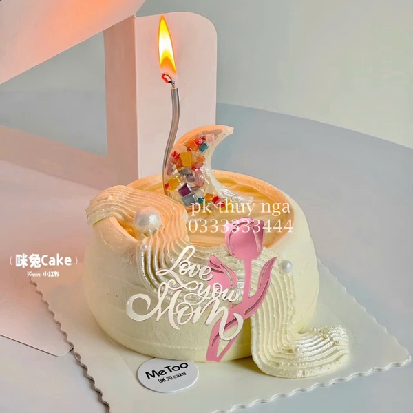 10 Mica LOVE YOU MOM và Bông hoa (2  lớp).