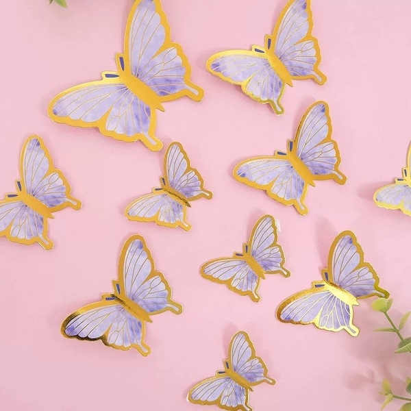 10 set bướm giấy mẫu mới (10 bướm/set)-màu TÍM.