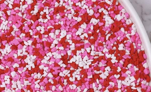 Cốm tim đường mix trắng hồng đỏ size nhỏ (100gam).