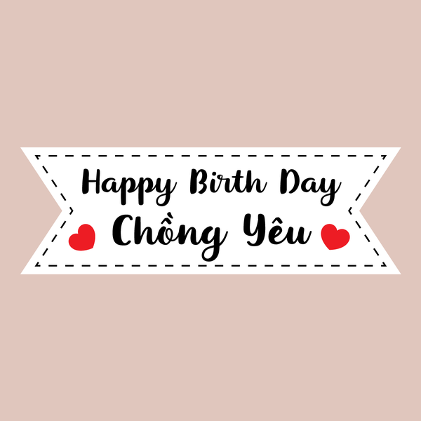 Set 60 bảng giấy-HPBD Chồng yêu (bao gồm que cắm).