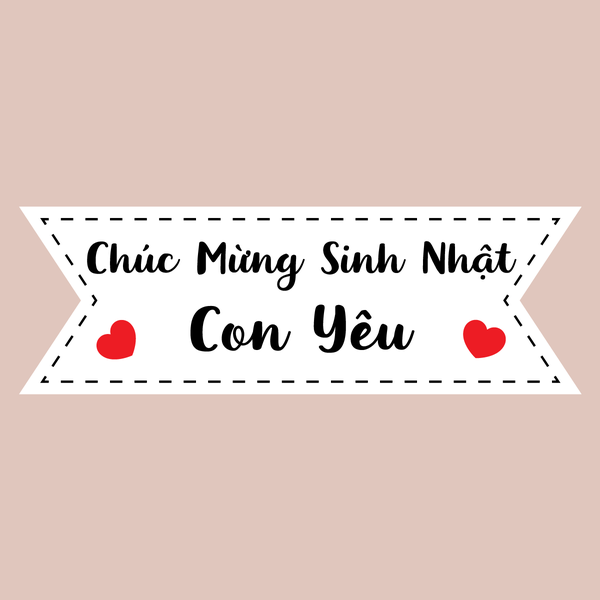 Set 60 bảng giấy-HPBD Con yêu (bao gồm que cắm).