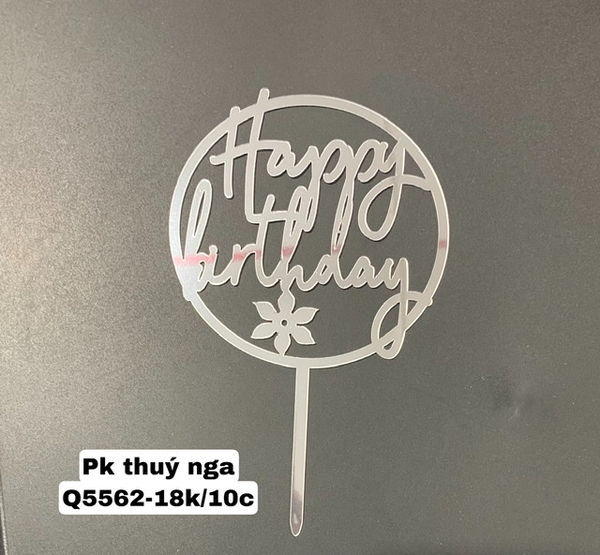 Set 10 Mica tròn đơn giản gắn hoa -BẠC.