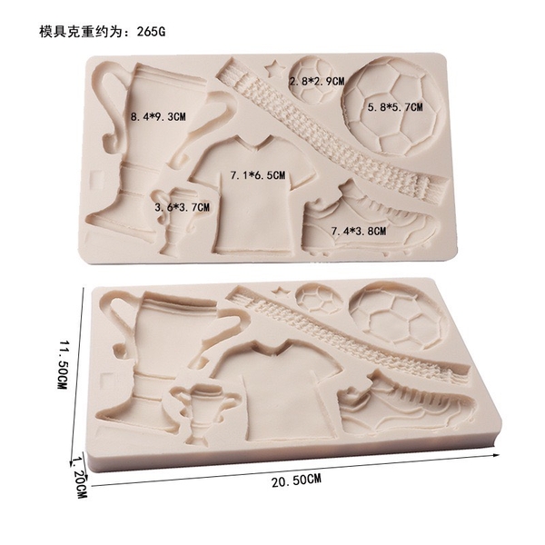 Khuôn silicon chủ đề bóng đá.