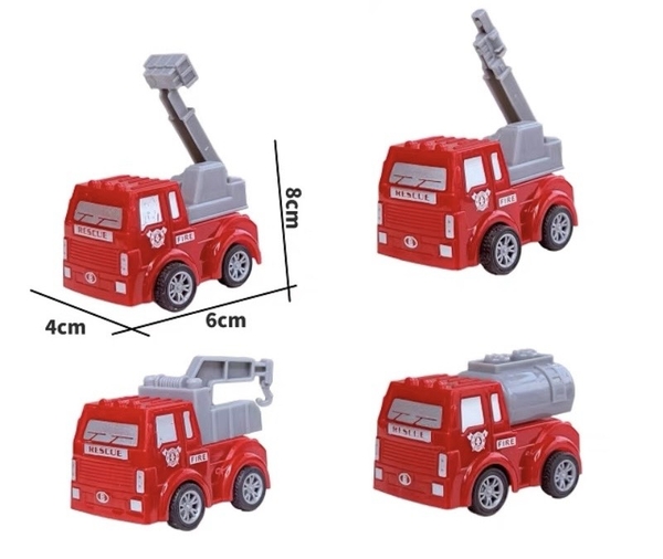 Set 4 xe cứu hỏa nhựa (SIZE NHỎ).