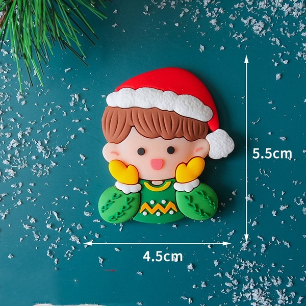 Tượng nhựa dẻo - Bé TRAI đội mũ len đỏ, 2 tay chạm quá (NOEL)
