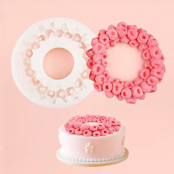 Khuôn sillicon - quả mâm xôi đường kính 16cm.