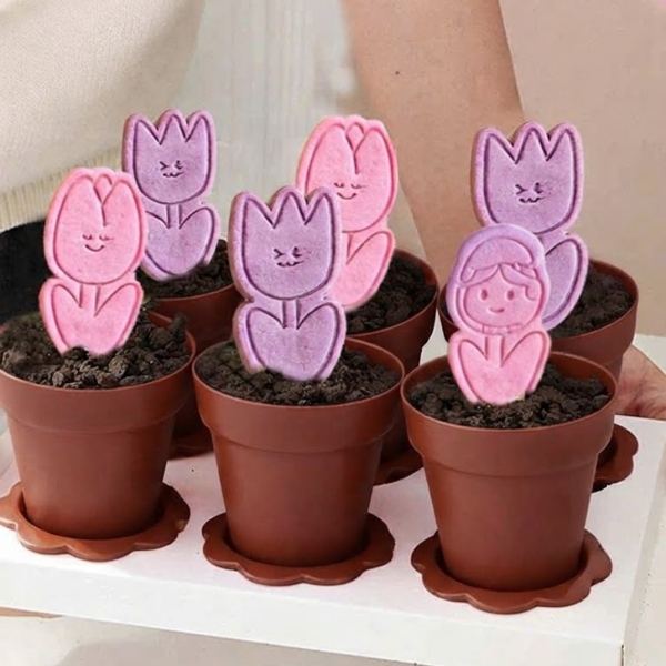 Lốc 20 cốc hình chậu hoa nhựa kt 7.5cmx8cm.