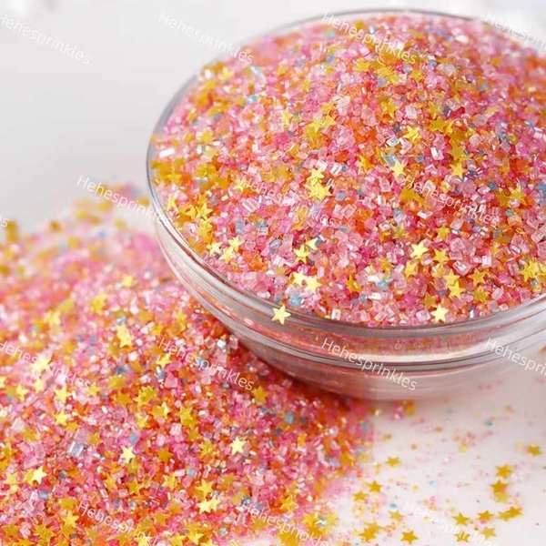 Cốm đường thạch anh lấp lánh -MÀU CAM (gói 100gam).