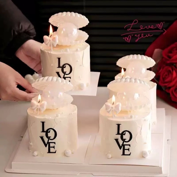 Set 40 mica LOVE chữ in 2 tầng-ĐEN (không chân cắm).