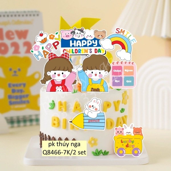 Combo 2 set giấy (1-6) - bé trai, bé gái giơ tay phát biểu.