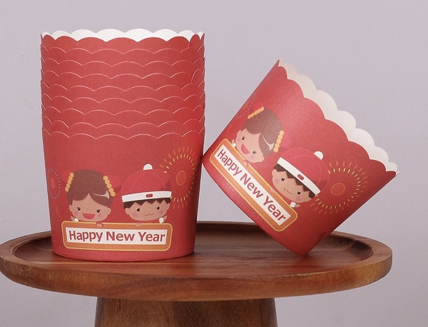 Set 50 cốc cupcake TẾT - hình em bé (kt 6 x 5.5 x 7cm).