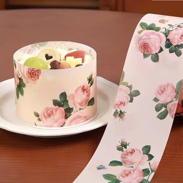 10 thành bánh giấy kt 10x55cm -hoạ tiết HOA HỒNG.