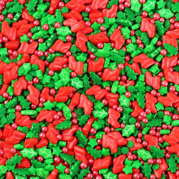 Cốm noel mix 2 màu xanh đỏ -túi 100gam.