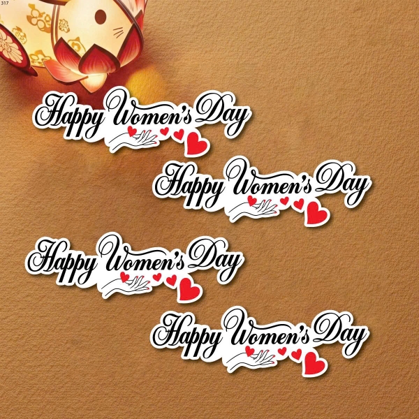 Set 60 bảng giấy Happy women's day có hình bàn tay (kt 14cm).