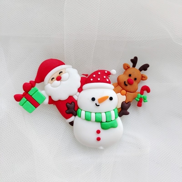 Tượng nhựa dẻo- 3 chi tiết ông già noel+ngưới tuyết+tuần lộc.