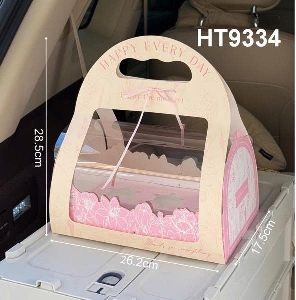 Set 5 hộp cupcake 6 lỗ quai xách -HỒNG.