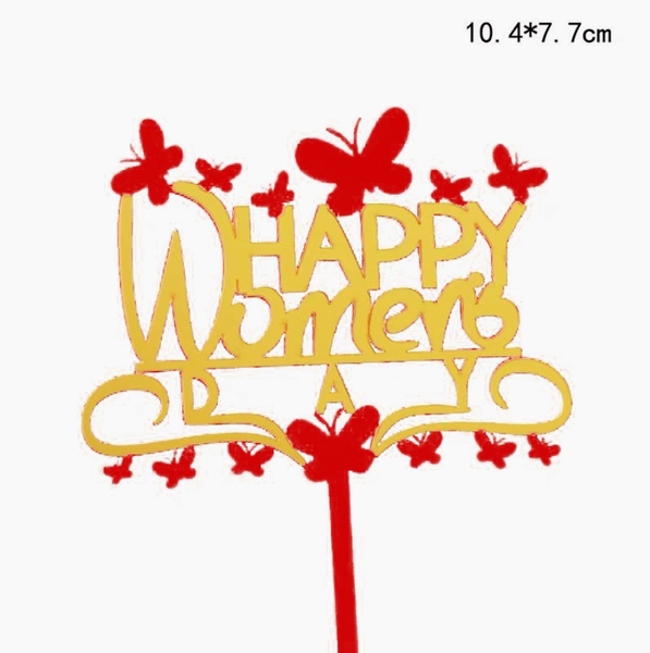 10 Mica Women's day 2 lớp -VÀNG ĐỎ (mẫu 6).