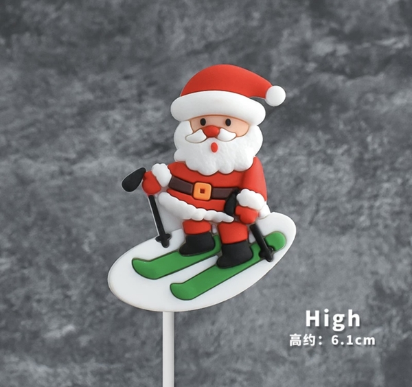 Tượng nhựa dẻo - ông già noel trượt tuyết.