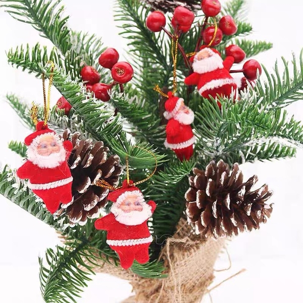 Set 6 tượng ông già noel vải -màu đỏ (kt 5cm).