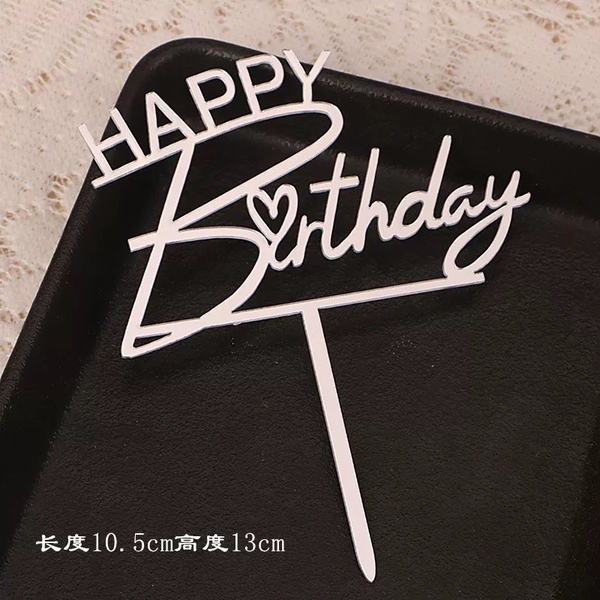 Set 10 mica HPBD- Chữ Happy gắn với chữ B-BẠC.