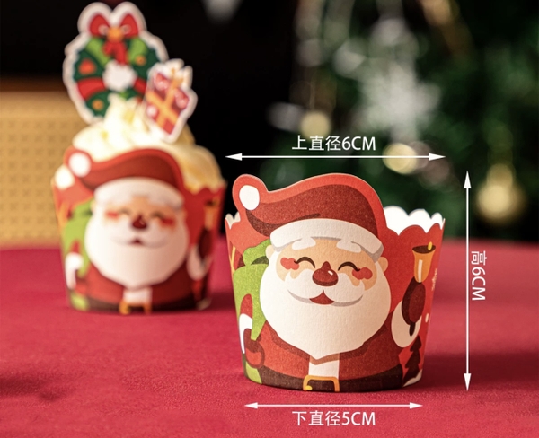 Set 50 cốc cupcake NOEL-hình ông già noel.
