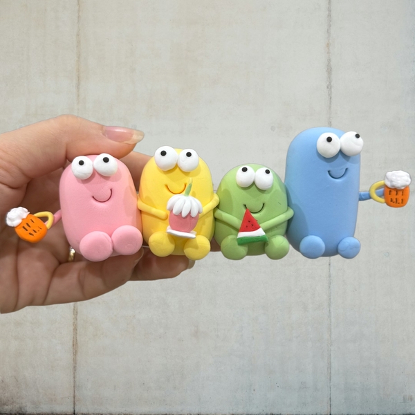 Tượng 4 nhân vật vô tri (đất nặn) -MÀU PASTEL.