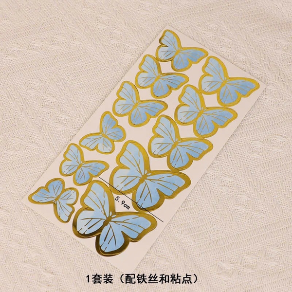 10 Set bướm giấy mẫu nhỏ  -XANH DƯƠNG (11 bướm/set).