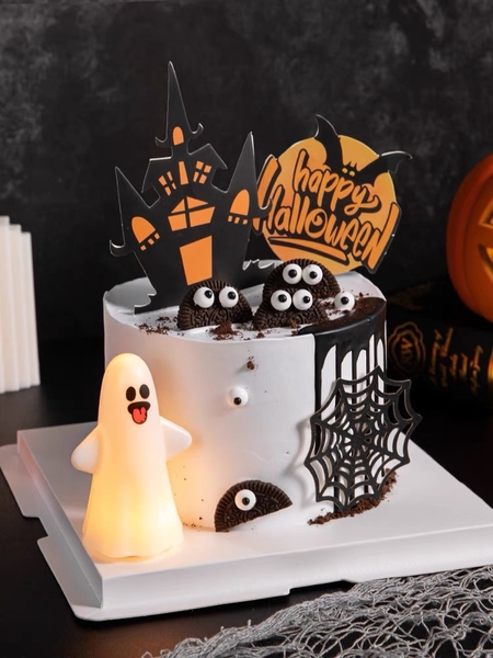 Tượng nhựa Halloween-ma trắng có đèn.