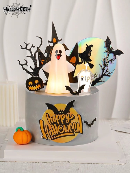 Tượng nhựa Halloween-ma trắng có đèn.