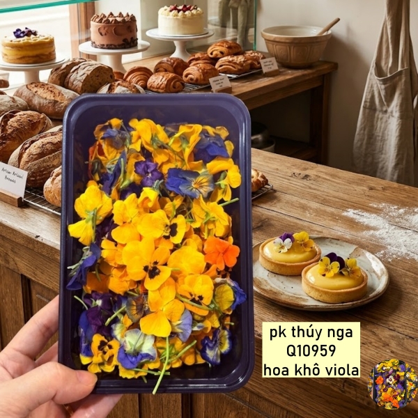 Hộp 6 gram hoa VIOLA sấy thăng hoa (khoảng 400-600 bông/hộp) (hoa ăn được, bảo quản tránh ánh sáng trực tiếp).