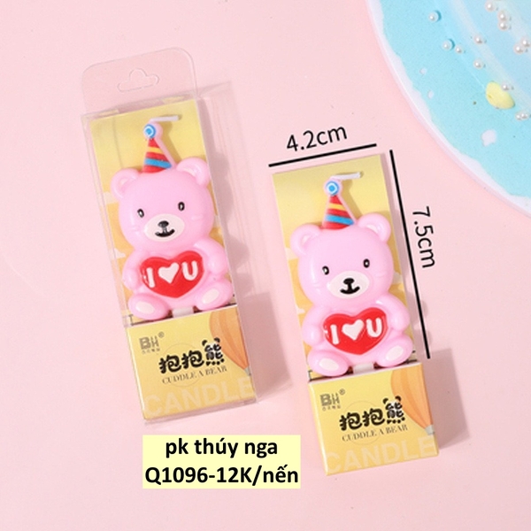 Nến gấu (i LOVE YOU)-HỒNG.