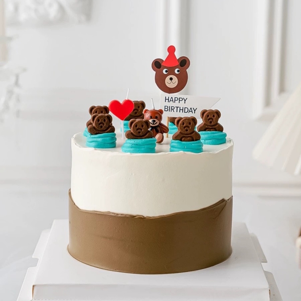 Set 60 bảng giấy HPBD - gấu nâu.