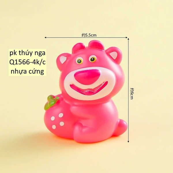 Tượng gấu dâu (Lotso) ôm quả dâu (nhựa cứng).
