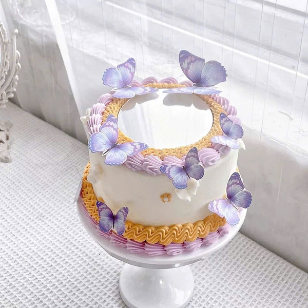 10 set bướm giấy mẫu mới (10 bướm/set)-màu TÍM HỒNG ĐẬM.