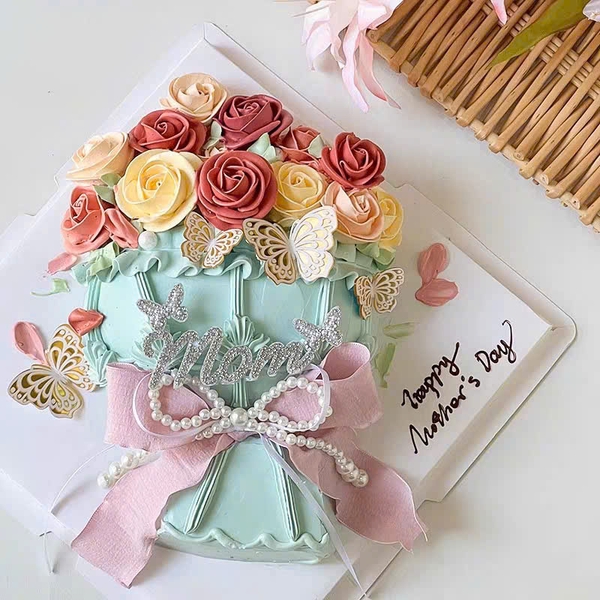 Set 5 chữ mom mảnh gắn hạt.