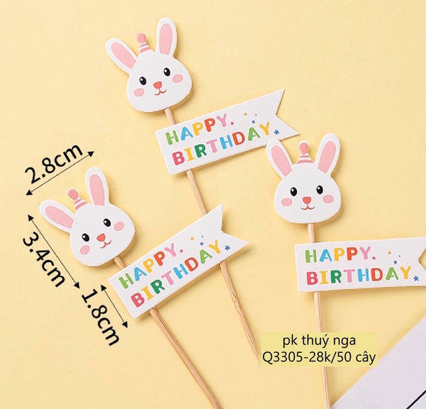 Set 50 cây cắm giấy HPBB-HÌNH THỎ.