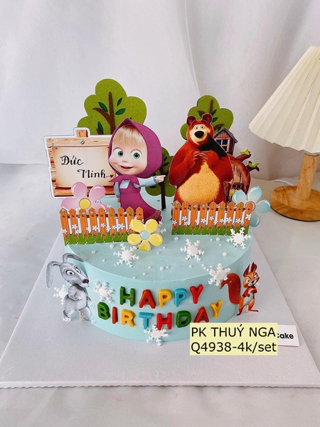 Set giấy Gấu và em bé tím HD.