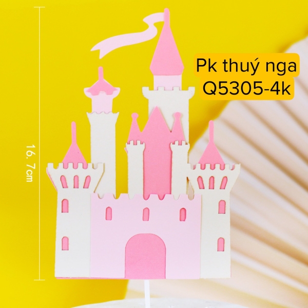 Lâu đài giấy trắng hồng (mới).